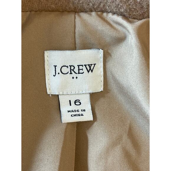 J. Crew City Coat Wool Side Zipper Heather Acorn Size 16 - Picture 7 of 12
